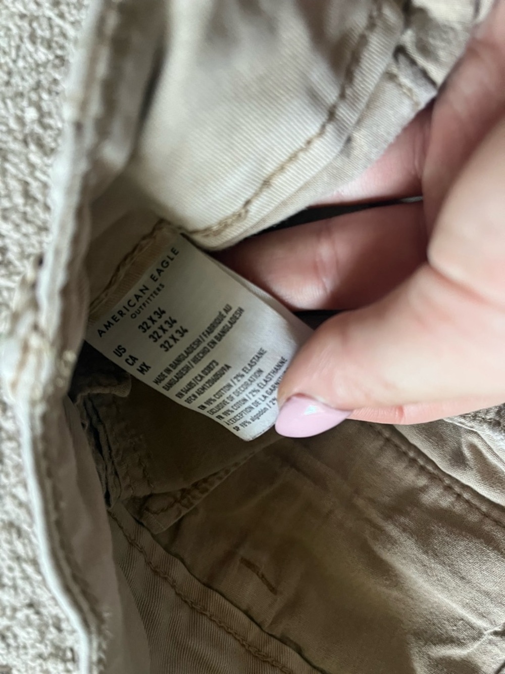 American Eagle Outfitters Tan Flex Pants with Embroidered Waistband